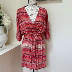 Forever 21 dress orange stripes size Small